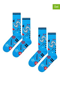 Happy Socks Skarpety (2 pary) w kolorze niebieskim ze sklepu Limango Polska w kategorii Skarpetki męskie - zdjęcie 189025629
