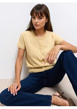 Mohito - Wełniany masełkowy kardigan - żółty ze sklepu Mohito w kategorii Swetry damskie - zdjęcie 189026719