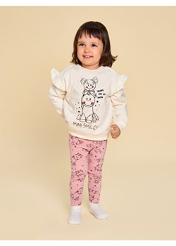 Sinsay - Bawełniany komplet: bluza i legginsy Mini Smiley® - kremowy ze sklepu Sinsay w kategorii Komplety dziewczęce - zdjęcie 189027388