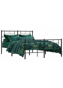 Czarne metalowe łóżko małżeńskie 160x200cm - Radina ze sklepu Edinos.pl w kategorii Łóżka i materace - zdjęcie 189027748