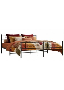 Czarne metalowe łóżko małżeńskie 180x200cm R4-T80 ze sklepu Edinos.pl w kategorii Łóżka i materace - zdjęcie 189027749