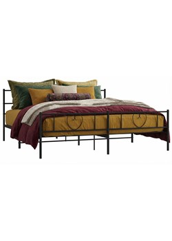 Czarne rustykalne łóżko małżeńskie 180x200cm - Veligo ze sklepu Edinos.pl w kategorii Łóżka i materace - zdjęcie 189027767