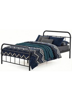 Metalowe czarne jednoosobowe łóżko 90x200 T7-H30 ze sklepu Edinos.pl w kategorii Łóżka i materace - zdjęcie 189027777