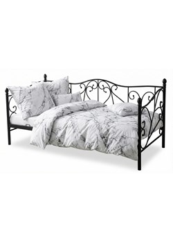 Czarne metalowe zdobione łóżko jednoosobowe 90x200 - Kago ze sklepu Edinos.pl w kategorii Łóżka i materace - zdjęcie 189027785