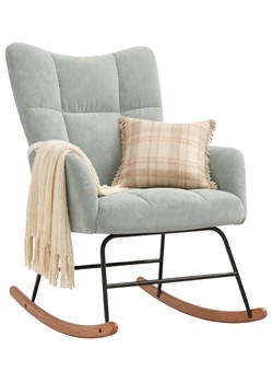 Jasnoszary fotel wypoczynkowy na płozach R7-K48 ze sklepu Edinos.pl w kategorii Fotele - zdjęcie 189027787