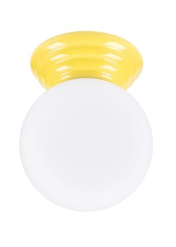 Żółty ścienny plafon z okragłym kloszem M165-Weskom ze sklepu Edinos.pl w kategorii Lampy sufitowe - zdjęcie 189027796