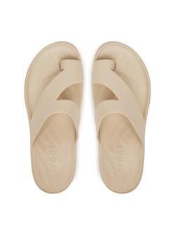 Japonki Crocs Getaway Platform Toe Loop 210834 Beżowy ze sklepu eobuwie.pl w kategorii Klapki damskie - zdjęcie 189027865