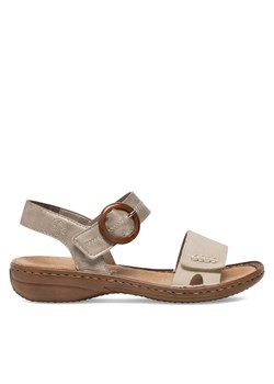 Rieker Sandały 608Z3-60 Beżowy ze sklepu MODIVO w kategorii Sandały damskie - zdjęcie 189029097