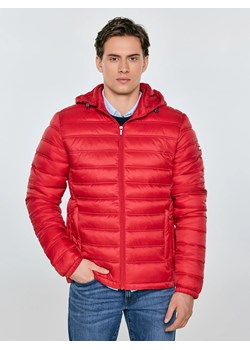 Kurtka męska pikowana z kapturem czerwona Acarf 603 ze sklepu Big Star w kategorii Kurtki męskie - zdjęcie 189030428