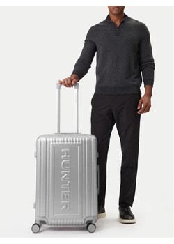 Walizka średnia Hunter CEO-HUNTER-M-002-08-SILVER Srebrny ze sklepu eobuwie.pl w kategorii Walizki - zdjęcie 189030986