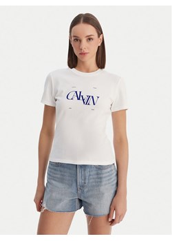 Calvin Klein Jeans T-Shirt Seasonal LV047F808G Biały Slim Fit ze sklepu MODIVO w kategorii Bluzki damskie - zdjęcie 189032046