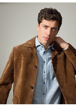 Reserved - Koszula regular z bawełny egipskiej - granatowy ze sklepu Reserved w kategorii Koszule męskie - zdjęcie 189032439