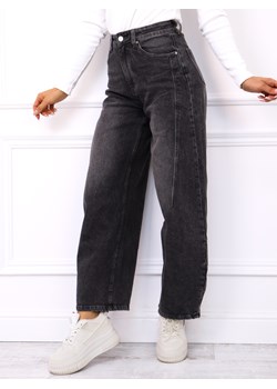 SPODNIE JEANSOWE O KROJU BALLOON Z PRZESZYCIAMI- SZARE ze sklepu olika.com.pl w kategorii Jeansy damskie - zdjęcie 189033337