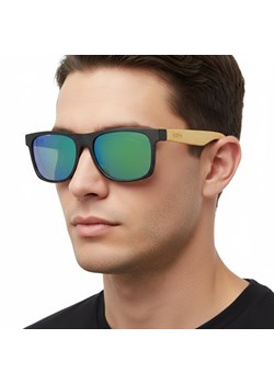 Drewniane męskie okulary przeciwsłoneczne z polaryzacją i filtrem UV400 EST-406A ze sklepu Stylion w kategorii Okulary przeciwsłoneczne damskie - zdjęcie 189033698
