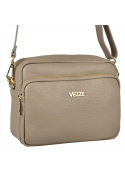 Vezze włoska skórzana torebka beżowa złote okucia ze sklepu melon.pl w kategorii Listonoszki - zdjęcie 189033805