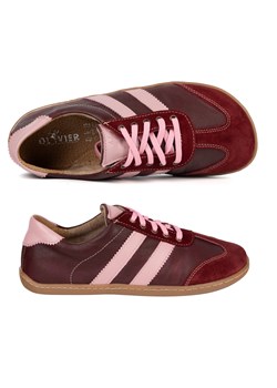 Buty BAREFOOT damskie skórzane IDA anatomiczny kształt bordowe ze sklepu butyolivier w kategorii Półbuty damskie - zdjęcie 189034557