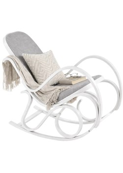 Biały drewniany fotel bujany M6-H79 ze sklepu Edinos.pl w kategorii Fotele - zdjęcie 189035209