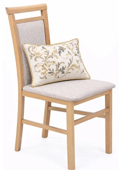 Drewniane krzesło w stylu klasycznym dąb artisan + beżowy H2-R85 ze sklepu Edinos.pl w kategorii Krzesła - zdjęcie 189035235