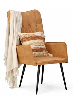 Brązowy fotel z wysokim oparciem N3-D43 ze sklepu Edinos.pl w kategorii Fotele - zdjęcie 189035246