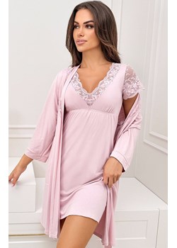 Koszula nocna damska z koronką pudrowy róż Sonia, Kolor róż pudrowy, Rozmiar S, Donna ze sklepu Intymna w kategorii Koszule nocne - zdjęcie 189036757