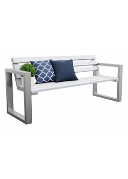 Nowoczesna ławka z oparciem 150cm Z3-C51 ze sklepu Edinos.pl w kategorii Ławki ogrodowe - zdjęcie 189036935