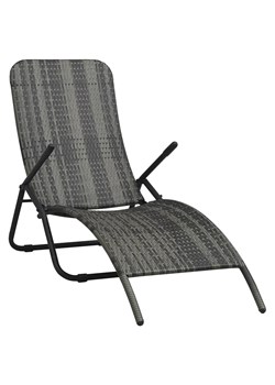 Składany leżak ogrodowy wodoodporny technorattan - Sasanka ze sklepu Edinos.pl w kategorii Leżaki ogrodowe - zdjęcie 189036946