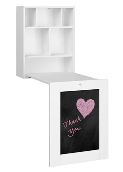 Białe składane biurko ścienne z tablicą - Fires ze sklepu Edinos.pl w kategorii Biurka i sekretarzyki - zdjęcie 189036948