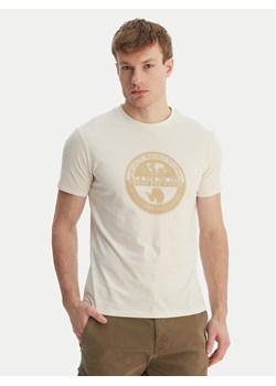 Napapijri T-Shirt S-Mahsa NP0A4FZB Écru Regular Fit ze sklepu MODIVO w kategorii T-shirty męskie - zdjęcie 189038556