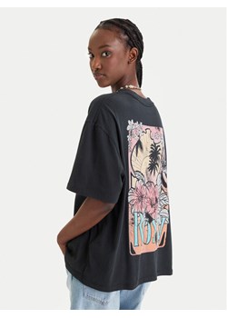 Roxy T-Shirt Talloversize Washed ERJZT06081 Czarny Oversize ze sklepu MODIVO w kategorii Bluzki damskie - zdjęcie 189038606