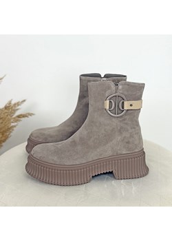 Beżowe skórzane botki damskie T.Sokolski 519 ze sklepu suzana.pl w kategorii Botki - zdjęcie 189039539