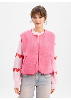 JJXX Damska kamizelka z pluszowym futerkiem - Vera Kobiety Sztuczne włókno wyrazisty róż jednolity ze sklepu vangraaf w kategorii Kamizelki damskie - zdjęcie 189039925