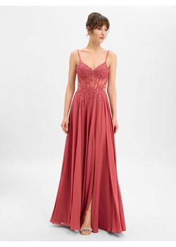 Luxuar Fashion Damska sukienka wieczorowa Kobiety bordowy jednolity ze sklepu vangraaf w kategorii Sukienki - zdjęcie 189039936