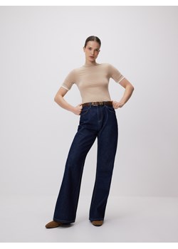 Reserved - T-shirt z wiskozą - beżowy ze sklepu Reserved w kategorii Bluzki damskie - zdjęcie 189042146