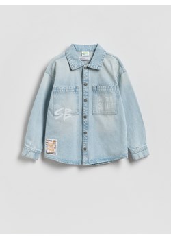 Reserved - Koszula jeansowa Spongebob - niebieski ze sklepu Reserved w kategorii Koszule chłopięce - zdjęcie 189042268