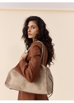 Reserved - Torebka z imitacji zamszu - beżowy ze sklepu Reserved w kategorii Torebki damskie - zdjęcie 189042396