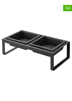 Yamazaki Miski (2 szt.) "Tower" w kolorze czarnym dla zwierząt - 29 x 10 x 15,5 cm ze sklepu Limango Polska w kategorii Dla zwierząt - zdjęcie 189047019