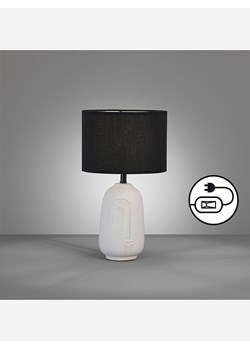 FISCHER &amp; HONSEL Lampa stołowa "Face" w kolorze biało-czarnym - wys. 38,5 x Ø 22 cm ze sklepu Limango Polska w kategorii Oświetlenie - zdjęcie 189053457