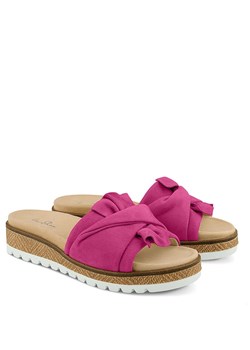 LaShoe Skórzane klapki w kolorze różowym ze sklepu Limango Polska w kategorii Klapki damskie - zdjęcie 189056068