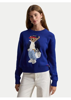 Polo Ralph Lauren Sweter 211A96238001 Niebieski Relaxed Fit ze sklepu MODIVO w kategorii Swetry damskie - zdjęcie 189056315