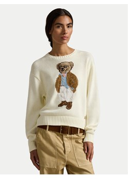 Polo Ralph Lauren Sweter 211A96248001 Écru Relaxed Fit ze sklepu MODIVO w kategorii Swetry damskie - zdjęcie 189056389