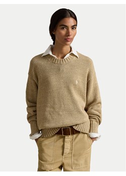 Polo Ralph Lauren Sweter 211A96252001 Beżowy Relaxed Fit ze sklepu MODIVO w kategorii Swetry damskie - zdjęcie 189056476