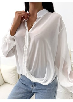 Kremowa Szyfonowa Bluzka o Luźnym Kroju ze sklepu ModnaKiecka.pl w kategorii Bluzki damskie - zdjęcie 189058187