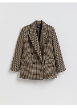 Reserved - Dwurzędowa marynarka z dodatkiem wełny - wielobarwny ze sklepu Reserved w kategorii Marynarki damskie - zdjęcie 189058395