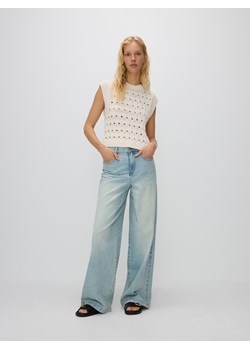 Reserved - Ażurowy bezrękawnik - kremowy ze sklepu Reserved w kategorii Kamizelki damskie - zdjęcie 189058706
