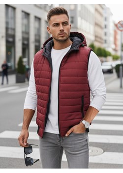 Kamizelka męska bordowa Dstreet TX4238 ze sklepu DSTREET.PL w kategorii Kamizelki męskie - zdjęcie 189058999