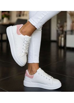 Sznurowane białe trampki dziewczęce /C7-2 16806 T184/ ze sklepu Pantofelek24.pl w kategorii Trampki dziecięce - zdjęcie 189059085