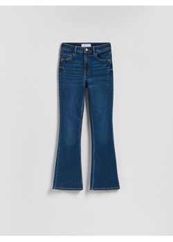 Reserved - Jeansy flare z krótszą nogawką - granatowy ze sklepu Reserved w kategorii Jeansy damskie - zdjęcie 189062499