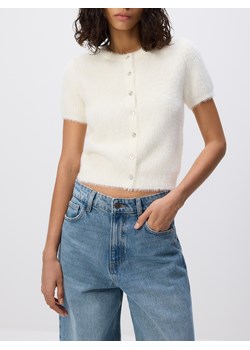 Reserved - Kardigan z krótkim rękawem - złamana biel ze sklepu Reserved w kategorii Swetry damskie - zdjęcie 189062525