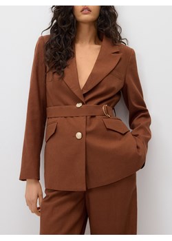 Reserved - Marynarka z paskiem w talii - brązowy ze sklepu Reserved w kategorii Marynarki damskie - zdjęcie 189062667