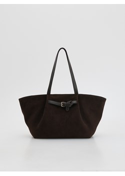 Reserved - Torebka shopper z imitacji zamszu - ciemnobrązowy ze sklepu Reserved w kategorii Torby Shopper bag - zdjęcie 189062709